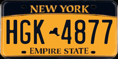 NY license plate HGK4877