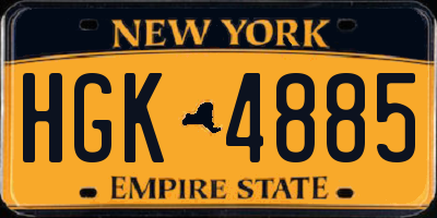 NY license plate HGK4885