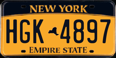 NY license plate HGK4897