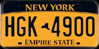 NY license plate HGK4900