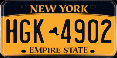 NY license plate HGK4902
