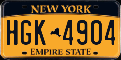 NY license plate HGK4904