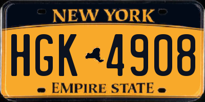 NY license plate HGK4908