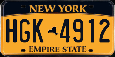 NY license plate HGK4912