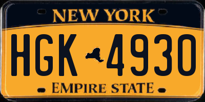 NY license plate HGK4930