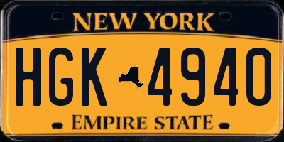 NY license plate HGK4940