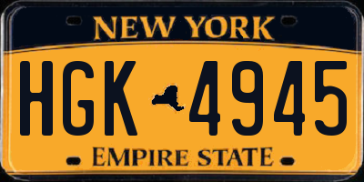 NY license plate HGK4945