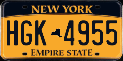 NY license plate HGK4955