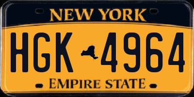 NY license plate HGK4964