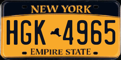 NY license plate HGK4965