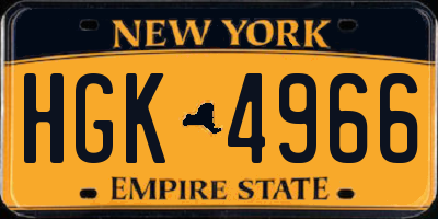 NY license plate HGK4966