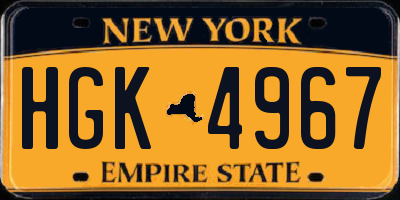 NY license plate HGK4967