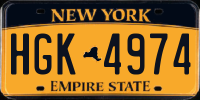 NY license plate HGK4974