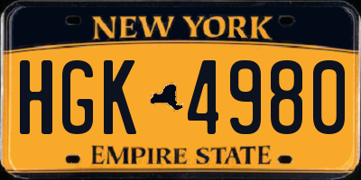 NY license plate HGK4980