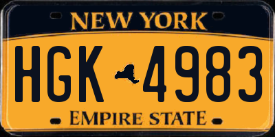 NY license plate HGK4983