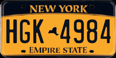 NY license plate HGK4984