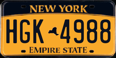 NY license plate HGK4988