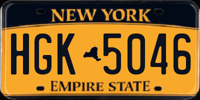 NY license plate HGK5046
