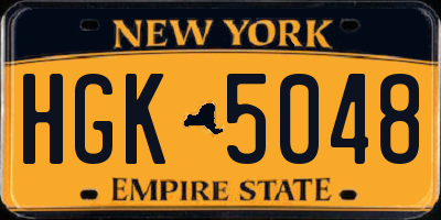 NY license plate HGK5048