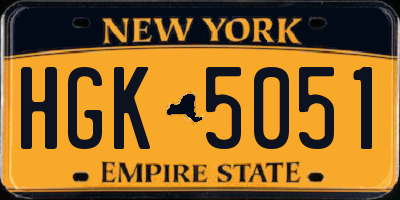NY license plate HGK5051