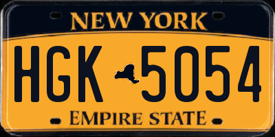 NY license plate HGK5054