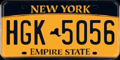 NY license plate HGK5056