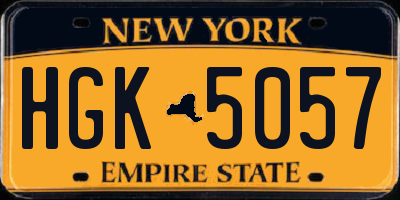 NY license plate HGK5057