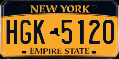 NY license plate HGK5120