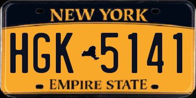 NY license plate HGK5141