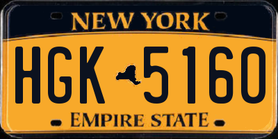 NY license plate HGK5160