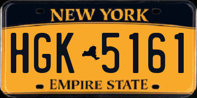 NY license plate HGK5161