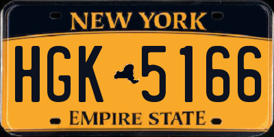 NY license plate HGK5166