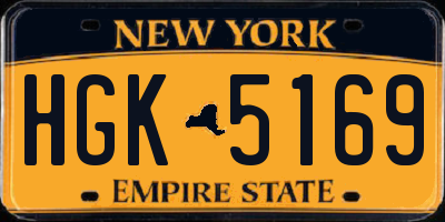 NY license plate HGK5169