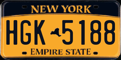 NY license plate HGK5188