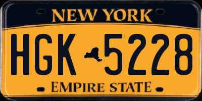 NY license plate HGK5228