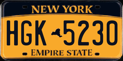 NY license plate HGK5230