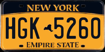 NY license plate HGK5260