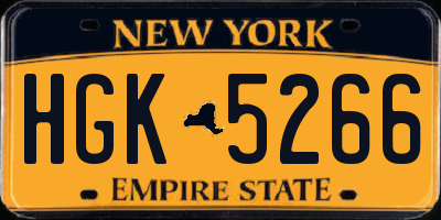 NY license plate HGK5266
