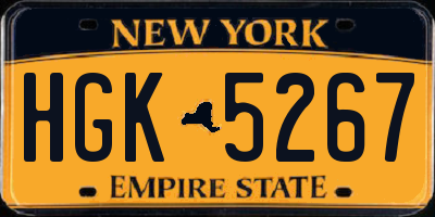 NY license plate HGK5267