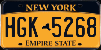 NY license plate HGK5268