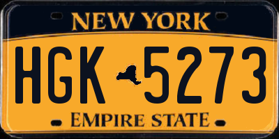 NY license plate HGK5273