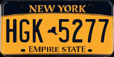 NY license plate HGK5277