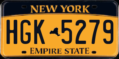 NY license plate HGK5279
