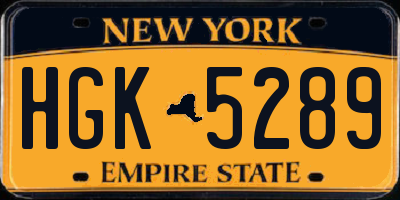 NY license plate HGK5289