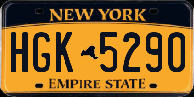 NY license plate HGK5290