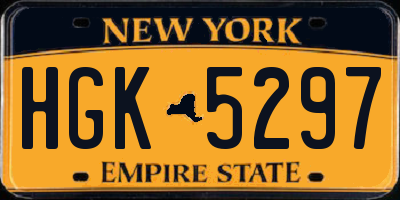 NY license plate HGK5297