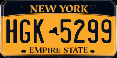 NY license plate HGK5299
