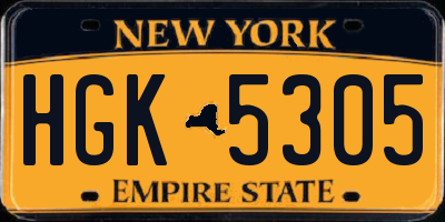 NY license plate HGK5305