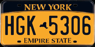 NY license plate HGK5306