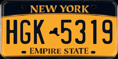 NY license plate HGK5319